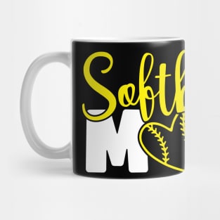 Softball Mom - Heart Mug